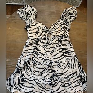 Zebra print ruffle dress